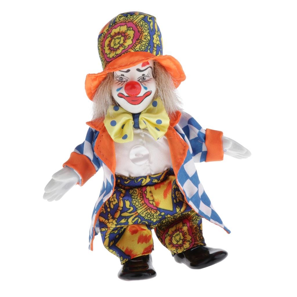 Vintage Collectible Porcelain Dolls - Ceramic Porcelain Jester Clown Dolls Collectible